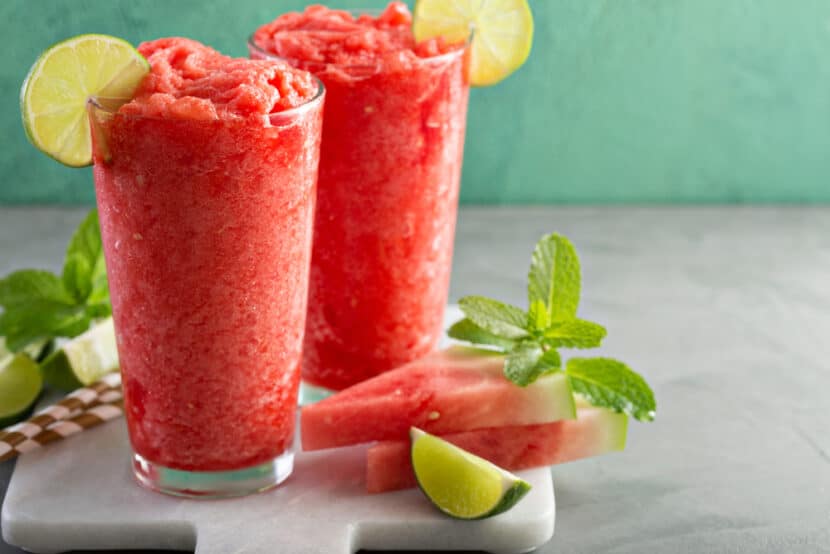 Blended Watermelon Mezcal Margaritas